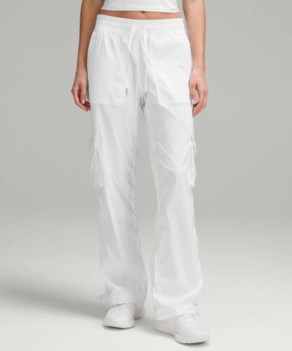 Lululemon Relaxed Dance Studio Cargo Pants XS White Mid Rise Utility Athleisure